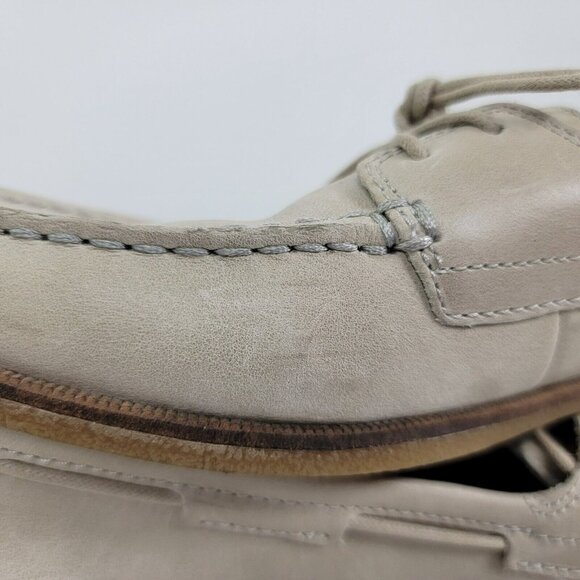 SPERRY Womens Leather Slip on shoes tie up bone beige Size 11 Style STS83444 EUC - Picture 10 of 13